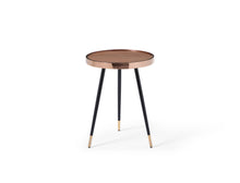 Load image into Gallery viewer, Wood Stainless Steel Round End Table (719955) - Walnut / Black / Rose