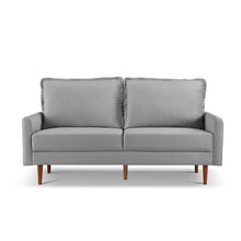 Load image into Gallery viewer, Sofa Velvet With Dark Brown Legs - Gray