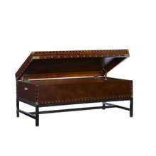 Load image into Gallery viewer, 42" Manufactured Wood And Metal Rectangular Coffee Table - Brown