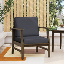 Load image into Gallery viewer, Enchanting Outdoor Club Chair With Slat Panel Design And Water Resistant Cushion - Dark Gray