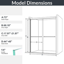 Load image into Gallery viewer, Modern Semi Frameless Double Sliding Shower Door