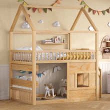 Load image into Gallery viewer, House Bed With Built-In LED Shelf Light