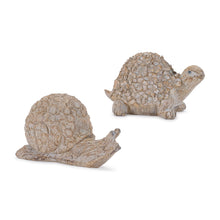 Load image into Gallery viewer, Poly Snail Turtle Tabletop Sculptures (Set of 2) - Brown