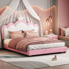 Load image into Gallery viewer, Upholstered Princess Platform Bed With Crown Headboard