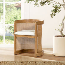 Load image into Gallery viewer, Lilith - Curved Upholstered Dining Chair, Stain Resistant High - White Pepper