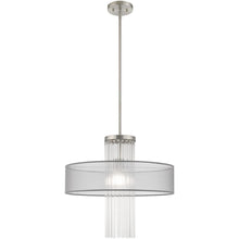 Load image into Gallery viewer, 28" Dimmable Chandelier With Shades - Nickel / Pearl Silver