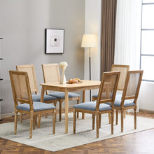 Load image into Gallery viewer, French Country Dining Chair With Rectangular Cane Backrest And Smooth Upholstered Seating