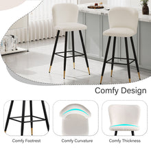 Load image into Gallery viewer, Modern Style Barstool, Tipped Ends, Suitable For Various Decoration Styles - White