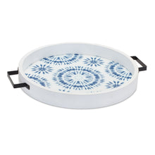 Load image into Gallery viewer, Round Solid Wood Vanity Tray With Handles (Set of 2) - Blue