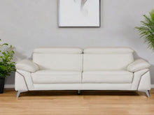 Load image into Gallery viewer, Silver Legs Italian Leather Sofa - White