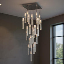 Load image into Gallery viewer, Multi Light Metal Dimmable Chandelier With Shades - Silver / Clear