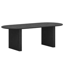 Load image into Gallery viewer, 79" Solid Wood Mirrored Oval Dining Table - Black