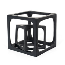Load image into Gallery viewer, Cube Tabletop Sculptures (Set of 2) - Black