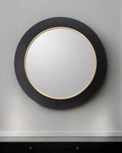 Load image into Gallery viewer, 32" Lighted Round Metal Framed Accent Mirror - Black / Gold