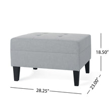 Load image into Gallery viewer, Classic Ottoman With Birch Wood Legs And Fabric Upholstery