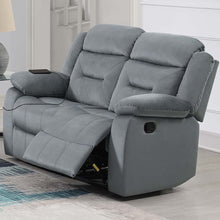 Load image into Gallery viewer, Modern Loveseat With Pillow Arms, Plush Backrest, Horizontal Tufting, USB Port