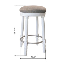 Load image into Gallery viewer, 360° Swivel Wooden Barstools With Upholstered Seat, Counter Height (Set of 2)