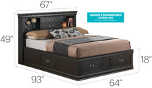Load image into Gallery viewer, Traditional Style Bookcase Storage Bed
