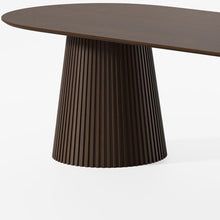Load image into Gallery viewer, 86" Solid Wood Double Pedestal Base Oval Dining Table - Walnut