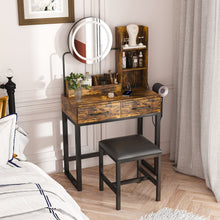 Load image into Gallery viewer, Makeup Vanity Table With LED Lights, 3 Color Options, Power Outlet