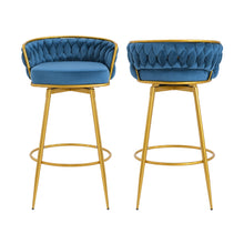 Load image into Gallery viewer, Modern Low Back Upholstered Counter Height Bar Stools (Set of 2)