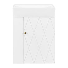 Load image into Gallery viewer, Modern Bathroom Vanity With Sink, Diamond Pattern Doors