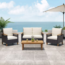 Load image into Gallery viewer, Isla - Transitional Chat Set With Water Resistant Cushions - Teak