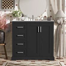 Load image into Gallery viewer, Bathroom Vanity With Sink, Soft Close Doors, Adjustable Shelf & 3 Drawers