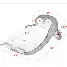 Load image into Gallery viewer, Twin Size Penguin Shaped Bed, Lounger Chair For Kids Bedroom - White / Black