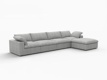 Load image into Gallery viewer, 2 Piece Living Room Set Blend Modular Sofa & Ottoman Storage - Light Gray