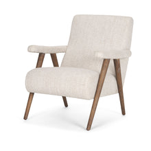 Load image into Gallery viewer, Linen and Solid Wood Arm Chair - Cream / Brown