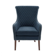 Load image into Gallery viewer, Accent Chair With Quilted Back And Silver Studs - Dark Blue
