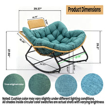 Load image into Gallery viewer, Oversized Papasan Rocking Chair Outdoor With Thick Cushion