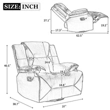 Load image into Gallery viewer, Home Theater Recliner Set Manual Recliner Chair With A LED Light Strip Two Built-In Cup Holders For Living Room