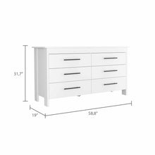 Load image into Gallery viewer, Six Drawer / Double Dresser - White