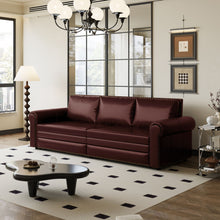 Load image into Gallery viewer, 3 In 1 Convertible Sleeper Sofa With Nailhead Trim & Rolled Arm