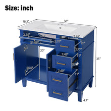 Load image into Gallery viewer, Modern Bathroom Vanity With Ceramic Sink, Soft Close Storage Cabinet