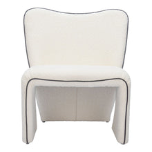 Load image into Gallery viewer, 29" Modern Faux Shearling And Upholstered Side Chair - Ivory
