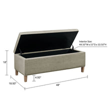 Load image into Gallery viewer, Caymus - Rectangular Soft Close Storage Bench - Light Gray