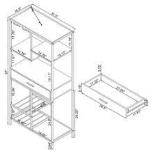 Load image into Gallery viewer, Draper - 5 Shelf LED Wine Cabinet With Pull Out Drawer - Gloss White