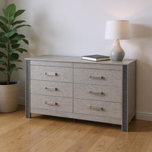 Load image into Gallery viewer, 62" Wood Six Drawer Double Dresser - Silver