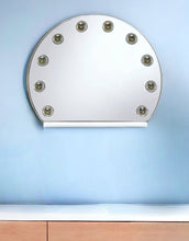 Load image into Gallery viewer, 15" Abstract Metal Framed Mounted Accent Mirror - White