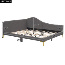 Load image into Gallery viewer, Upholstered Daybed With Headboard And Armrest, Support Legs