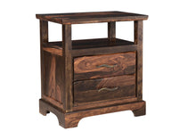 Load image into Gallery viewer, Two Drawer Solid Wood Nightstand - Dark Brown