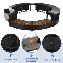 Load image into Gallery viewer, Spa Surround Spa Frame Patio Rattan Sofa Set With Storage Spaces, Mini Sofa And Comfortable Cushion For Patio, Backyard