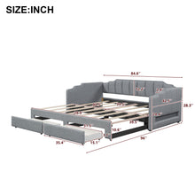 Load image into Gallery viewer, Extendable Daybed With LED Light And 2 Storage Drawers