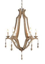 Load image into Gallery viewer, Candle Style Six Light Metal Chandelier - Brown