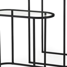 Load image into Gallery viewer, Glass Metal Tray Tables (Set of 2) - Clear / Black