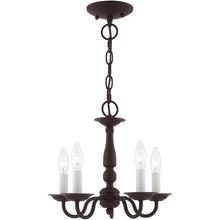 Load image into Gallery viewer, 11" Five Light Dimmable Chandelier With Shades - Bronze