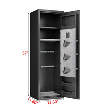 Load image into Gallery viewer, Gun Safes For Home Rifle And Pistols, Fingerprint Electronic Safe With Quick Access, Detachable Partition - Black